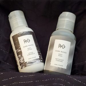 R+Co Dark waves body lotion and body wash